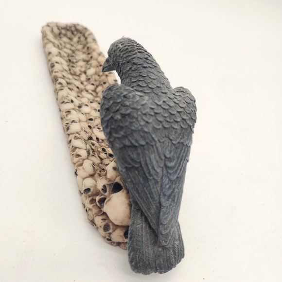 Pacific Trading Other - Gothic Raven Crow on Human Skulls Incense Burner Holder Resin Macabre Decor